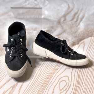 Superga wedge sneakers black sz 7 -37